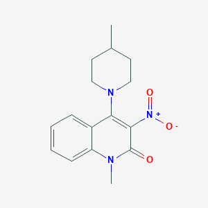 molecular formula C16H19N3O3 B2813022 1-methyl-4-(4-methylpiperidin-1-yl)-3-nitroquinolin-2(1H)-one CAS No. 874463-41-9