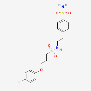 molecular formula C17H21FN2O5S2 B2813028 4-(2-(3-(4-氟苯氧)丙基磺酰氨基)乙基)苯磺酰胺 CAS No. 946265-97-0