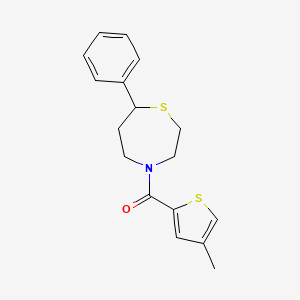 molecular formula C17H19NOS2 B2813030 (4-Methylthiophen-2-yl)(7-phenyl-1,4-thiazepan-4-yl)methanone CAS No. 1797737-72-4