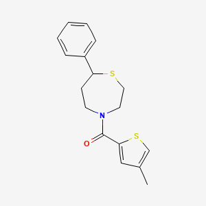 molecular formula C17H19NOS2 B2813030 (4-甲硫基噻吩-2-基)(7-苯基-1,4-噻吩-4-基)甲酮 CAS No. 1797737-72-4