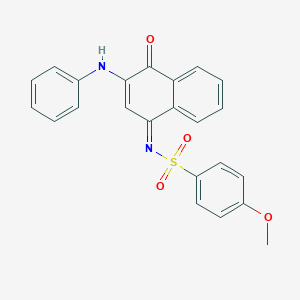 molecular formula C23H18N2O4S B281304 N-(3-anilino-4-oxo-1(4H)-naphthalenylidene)-4-methoxybenzenesulfonamide 