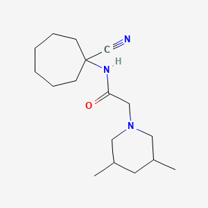 molecular formula C17H29N3O B2813040 N-(1-cyanocycloheptyl)-2-(3,5-dimethylpiperidin-1-yl)acetamide CAS No. 1050553-14-4