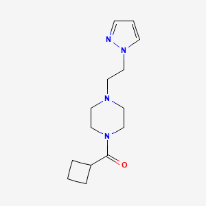 molecular formula C14H22N4O B2813043 (4-(2-(1H-pyrazol-1-yl)ethyl)piperazin-1-yl)(cyclobutyl)methanone CAS No. 1286725-74-3