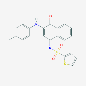 molecular formula C21H16N2O3S2 B281305 N-[(1Z)-3-[(4-methylphenyl)amino]-4-oxonaphthalen-1(4H)-ylidene]thiophene-2-sulfonamide 