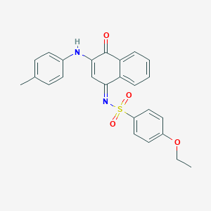 molecular formula C25H22N2O4S B281306 4-ethoxy-N-(4-oxo-3-(4-toluidino)-1(4H)-naphthalenylidene)benzenesulfonamide 