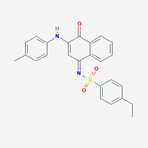 molecular formula C25H22N2O3S B281307 4-ethyl-N-(4-oxo-3-(4-toluidino)-1(4H)-naphthalenylidene)benzenesulfonamide 