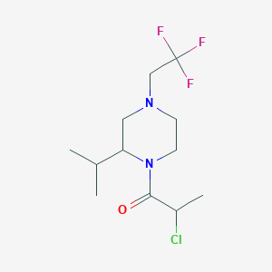 molecular formula C12H20ClF3N2O B2813073 2-Chloro-1-[2-propan-2-yl-4-(2,2,2-trifluoroethyl)piperazin-1-yl]propan-1-one CAS No. 2411263-78-8
