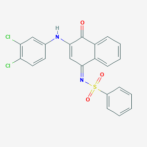 molecular formula C22H14Cl2N2O3S B281308 N-(3-(3,4-dichloroanilino)-4-oxo-1(4H)-naphthalenylidene)benzenesulfonamide 