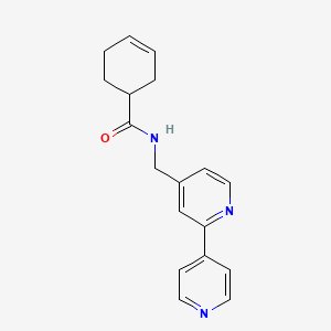 molecular formula C18H19N3O B2813081 N-([2,4'-联吡啶]-4-基甲基)环己-3-烯甲酰胺 CAS No. 2034433-30-0