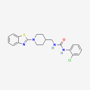 molecular formula C20H21ClN4OS B2813083 1-((1-(Benzo[d]thiazol-2-yl)piperidin-4-yl)methyl)-3-(2-chlorophenyl)urea CAS No. 1797574-62-9