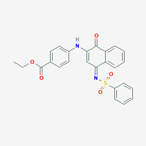 molecular formula C25H20N2O5S B281309 Ethyl 4-({1-oxo-4-[(phenylsulfonyl)imino]-1,4-dihydro-2-naphthalenyl}amino)benzoate 