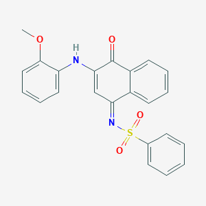 molecular formula C23H18N2O4S B281310 N-[(1Z)-3-[(2-methoxyphenyl)amino]-4-oxonaphthalen-1(4H)-ylidene]benzenesulfonamide 