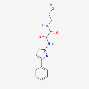 molecular formula C13H13N3O3S B2813101 N-(2-hydroxyethyl)-N'-(4-phenyl-1,3-thiazol-2-yl)ethanediamide CAS No. 316360-24-4