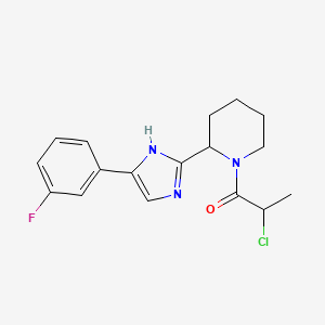 molecular formula C17H19ClFN3O B2813108 2-Chloro-1-[2-[5-(3-fluorophenyl)-1H-imidazol-2-yl]piperidin-1-yl]propan-1-one CAS No. 2411287-47-1