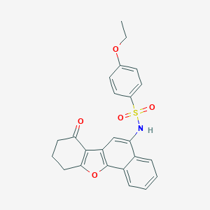molecular formula C24H21NO5S B281311 4-ethoxy-N-(7-oxo-7,8,9,10-tetrahydrobenzo[b]naphtho[2,1-d]furan-5-yl)benzenesulfonamide 