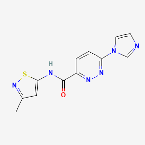 molecular formula C12H10N6OS B2813110 6-(1H-imidazol-1-yl)-N-(3-methylisothiazol-5-yl)pyridazine-3-carboxamide CAS No. 1396747-15-1