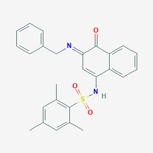 molecular formula C26H24N2O3S B281312 N-(3-(benzylamino)-4-oxo-1(4H)-naphthalenylidene)-2,4,6-trimethylbenzenesulfonamide 