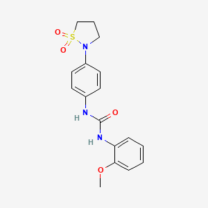 molecular formula C17H19N3O4S B2813123 1-(4-(1,1-Dioxidoisothiazolidin-2-yl)phenyl)-3-(2-methoxyphenyl)urea CAS No. 1203236-30-9