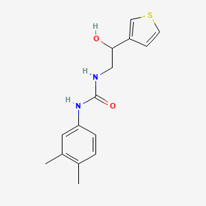 molecular formula C15H18N2O2S B2813129 1-(3,4-Dimethylphenyl)-3-(2-hydroxy-2-(thiophen-3-yl)ethyl)urea CAS No. 1251549-03-7