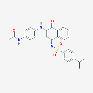molecular formula C27H25N3O4S B281313 N-{4-[(4-{[(4-isopropylphenyl)sulfonyl]imino}-1-oxo-1,4-dihydro-2-naphthalenyl)amino]phenyl}acetamide 