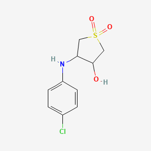molecular formula C10H12ClNO3S B2813138 4-(4-Chloro-phenylamino)-1,1-dioxo-tetrahydro-1lambda*6*-thiophen-3-ol CAS No. 35895-28-4