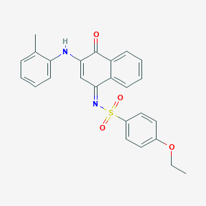 molecular formula C25H22N2O4S B281314 4-ethoxy-N-(4-oxo-3-(2-toluidino)-1(4H)-naphthalenylidene)benzenesulfonamide 