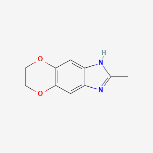 molecular formula C10H10N2O2 B2813147 2-methyl-6,7-dihydro-1H-[1,4]dioxino[2,3-f]benzimidazole CAS No. 556020-32-7