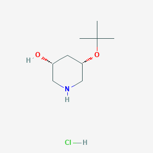 molecular formula C9H20ClNO2 B2813154 (3R,5S)-5-[(2-Methylpropan-2-yl)oxy]piperidin-3-ol;hydrochloride CAS No. 2567489-74-9