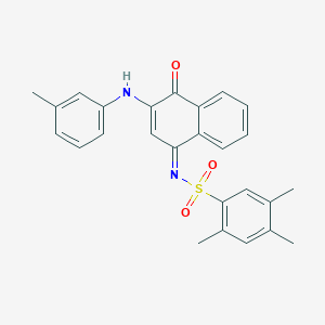 molecular formula C26H24N2O3S B281316 2,4,5-trimethyl-N-(4-oxo-3-(3-toluidino)-1(4H)-naphthalenylidene)benzenesulfonamide 