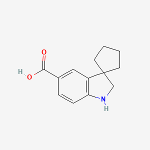 molecular formula C13H15NO2 B2813163 Spiro[cyclopentane-1,3'-indoline]-5'-carboxylic acid CAS No. 1160247-94-8