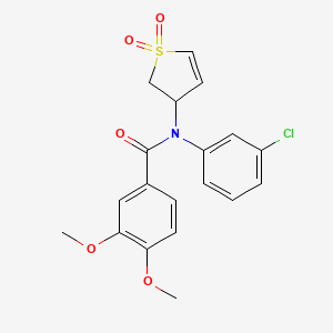molecular formula C19H18ClNO5S B2813166 N-(3-chlorophenyl)-N-(1,1-dioxido-2,3-dihydrothien-3-yl)-3,4-dimethoxybenzamide CAS No. 863007-76-5