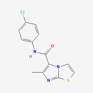 molecular formula C13H10ClN3OS B2813171 N-(4-氯苯基)-6-甲基咪唑并[2,1-b][1,3]噻唑-5-甲酰胺 CAS No. 478066-27-2