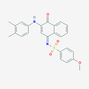 molecular formula C25H22N2O4S B281318 N-(3-(3,4-dimethylanilino)-4-oxo-1(4H)-naphthalenylidene)-4-methoxybenzenesulfonamide 