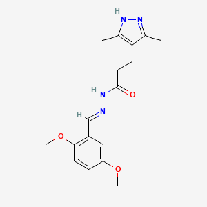 B2813184 (E)-N'-(2,5-dimethoxybenzylidene)-3-(3,5-dimethyl-1H-pyrazol-4-yl)propanehydrazide CAS No. 634884-78-9