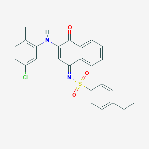 molecular formula C26H23ClN2O3S B281319 N-(3-(5-chloro-2-methylanilino)-4-oxo-1(4H)-naphthalenylidene)-4-isopropylbenzenesulfonamide 