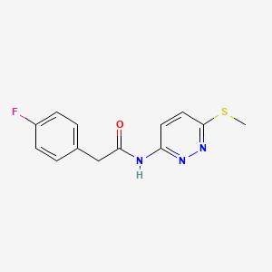 molecular formula C13H12FN3OS B2813199 2-(4-氟苯基)-N-(6-(甲硫基)吡啶-3-基)乙酰胺 CAS No. 1021252-90-3