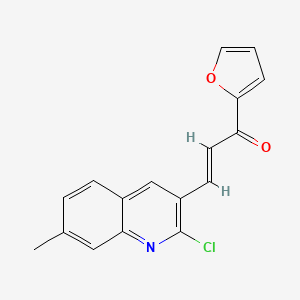 molecular formula C17H12ClNO2 B2813201 (E)-3-(2-氯-7-甲基喹啉-3-基)-1-(呋喃-2-基)丙-2-烯-1-酮 CAS No. 797797-63-8