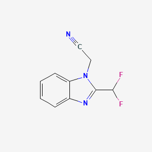molecular formula C10H7F2N3 B2813205 [2-(difluoromethyl)-1H-benzimidazol-1-yl]acetonitrile CAS No. 881481-28-3