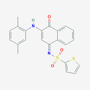 molecular formula C22H18N2O3S2 B281321 N-(3-(2,5-dimethylanilino)-4-oxo-1(4H)-naphthalenylidene)-2-thiophenesulfonamide 