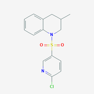 molecular formula C15H15ClN2O2S B2813222 1-(6-chloropyridin-3-yl)sulfonyl-3-methyl-3,4-dihydro-2H-quinoline CAS No. 1326758-48-8