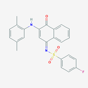 molecular formula C24H19FN2O3S B281323 N-(3-(2,5-dimethylanilino)-4-oxo-1(4H)-naphthalenylidene)-4-fluorobenzenesulfonamide 