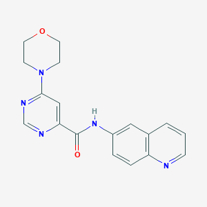 molecular formula C18H17N5O2 B2813231 6-morpholino-N-(quinolin-6-yl)pyrimidine-4-carboxamide CAS No. 1904063-68-8
