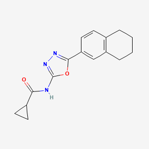 molecular formula C16H17N3O2 B2813240 N-(5-(5,6,7,8-四氢萘-2-基)-1,3,4-噁二唑-2-基)环丙基甲酰胺 CAS No. 851095-85-7
