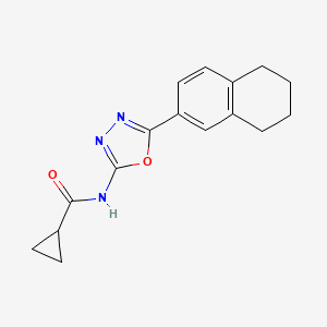 N-[5-(5,6,7,8-tetrahydronaphthalen-2-yl)-1,3,4-oxadiazol-2-yl]cyclopropanecarboxamide