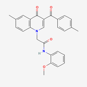 N-(2-methoxyphenyl)-2-[6-methyl-3-(4-methylbenzoyl)-4-oxo-1,4-dihydroquinolin-1-yl]acetamide