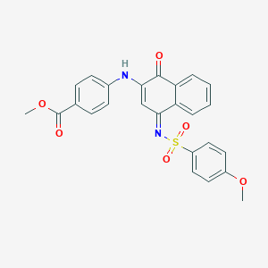 molecular formula C25H20N2O6S B281325 Methyl 4-[(4-{[(4-methoxyphenyl)sulfonyl]imino}-1-oxo-1,4-dihydro-2-naphthalenyl)amino]benzoate 