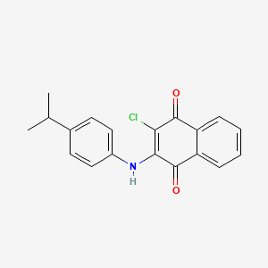 molecular formula C19H16ClNO2 B2813253 2-Chloro-3-(4-isopropylanilino)naphthoquinone CAS No. 763130-56-9