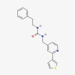 1-Phenethyl-3-((2-(thiophen-3-yl)pyridin-4-yl)methyl)urea