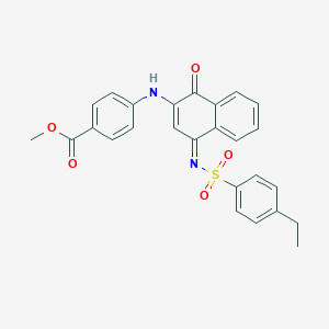 molecular formula C26H22N2O5S B281326 Methyl 4-[(4-{[(4-ethylphenyl)sulfonyl]imino}-1-oxo-1,4-dihydro-2-naphthalenyl)amino]benzoate 