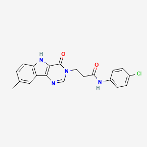 molecular formula C20H17ClN4O2 B2813263 N-(4-氯苯基)-3-(8-甲基-4-氧代-4,5-二氢-3H-嘧啶并[5,4-b]吲哚-3-基)丙酰胺 CAS No. 1206984-89-5